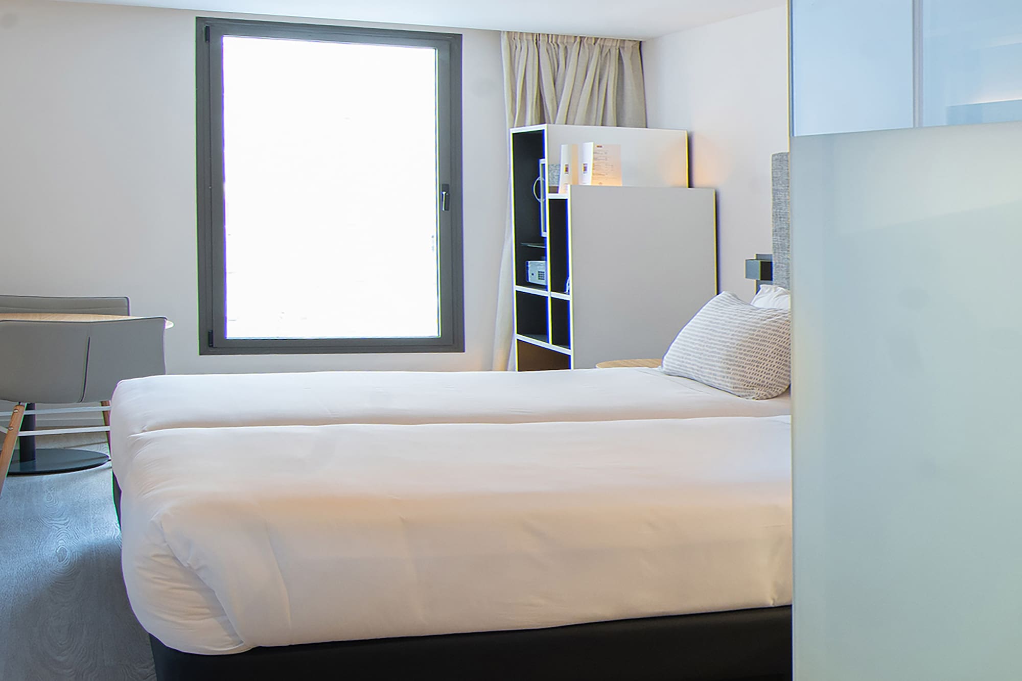 a room with two beds