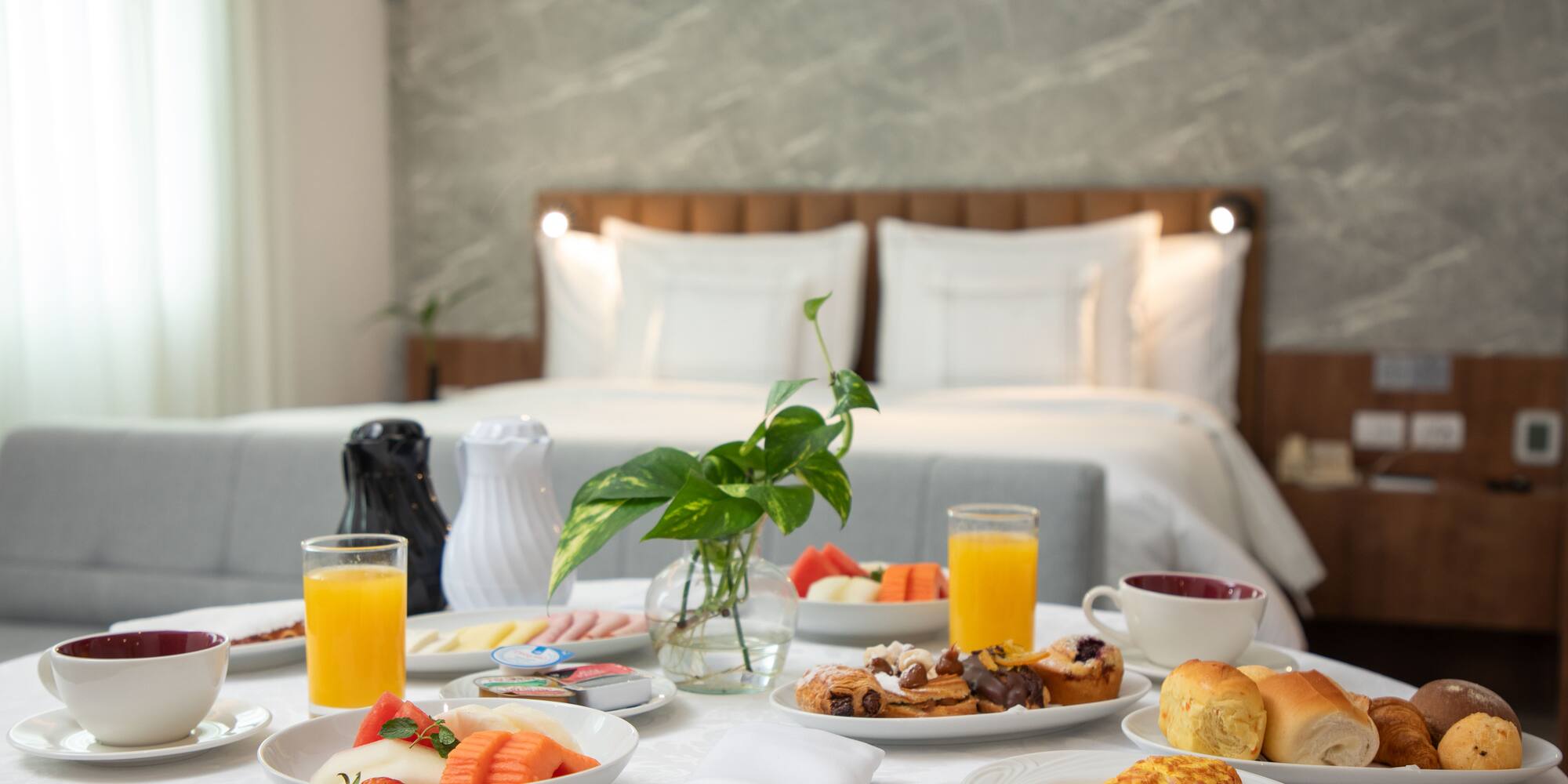 a table with food on it