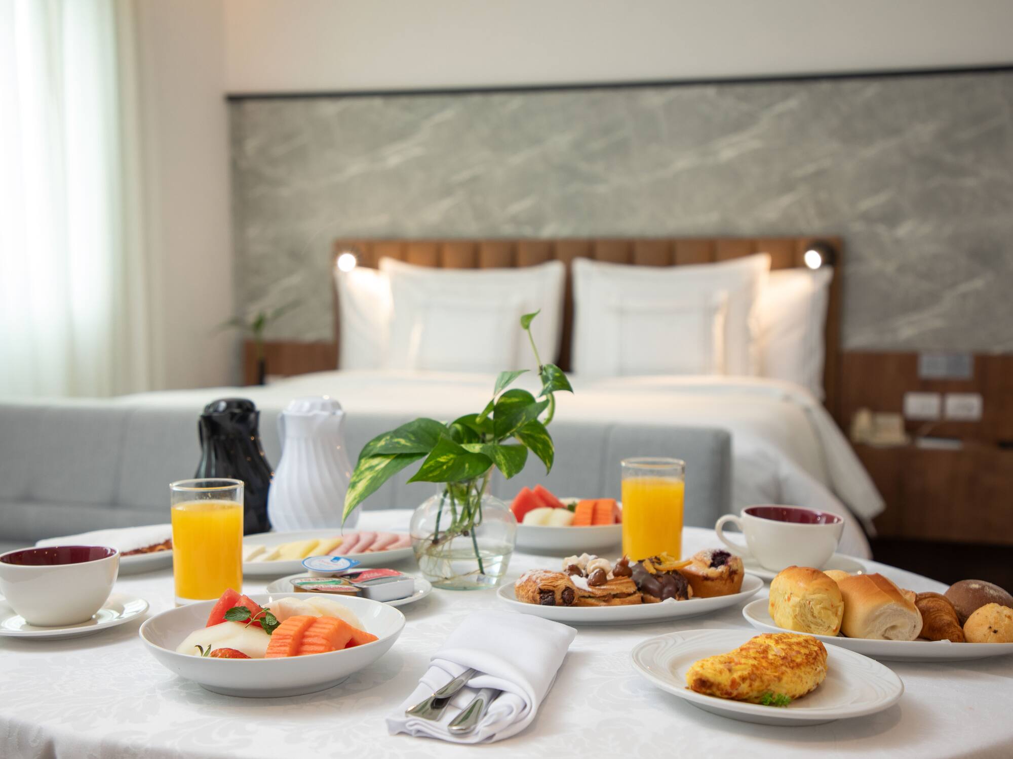 a table with food on it