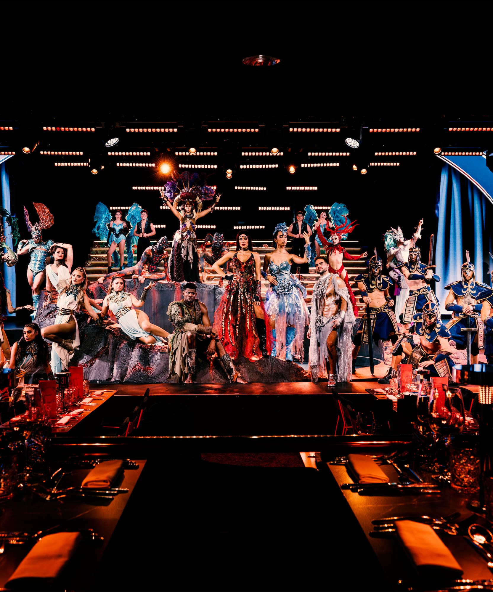 a group of people in clothing on a stage