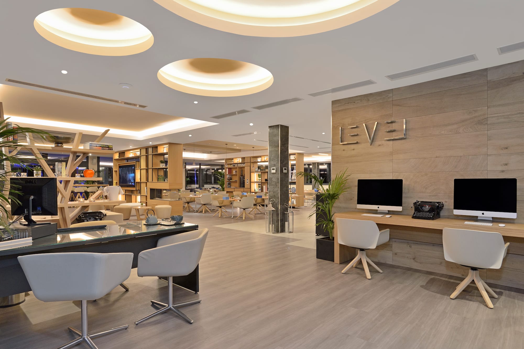 a room with a computer and a desk