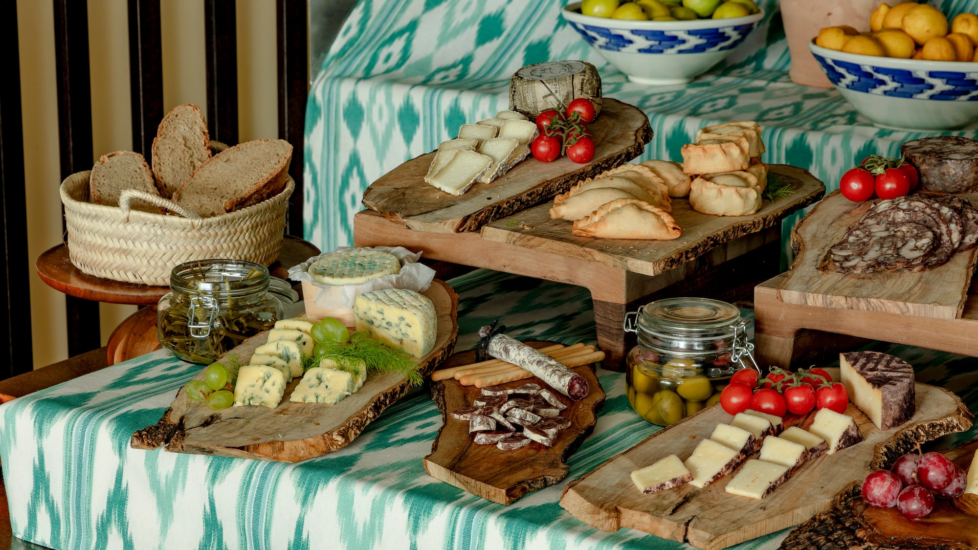 a table with food on it