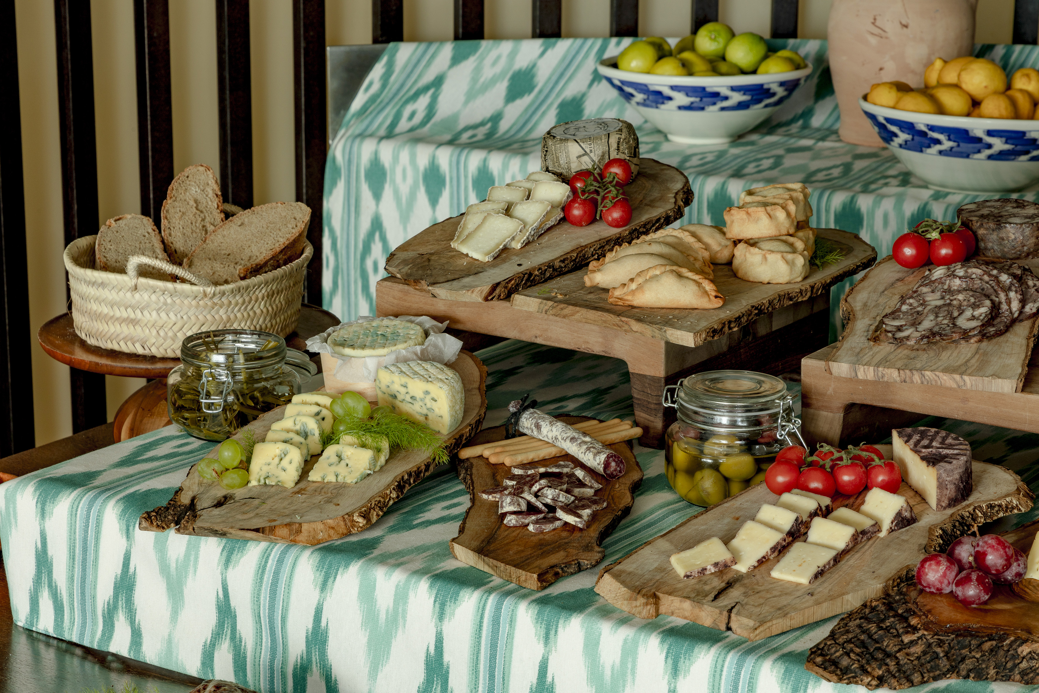 a table with food on it
