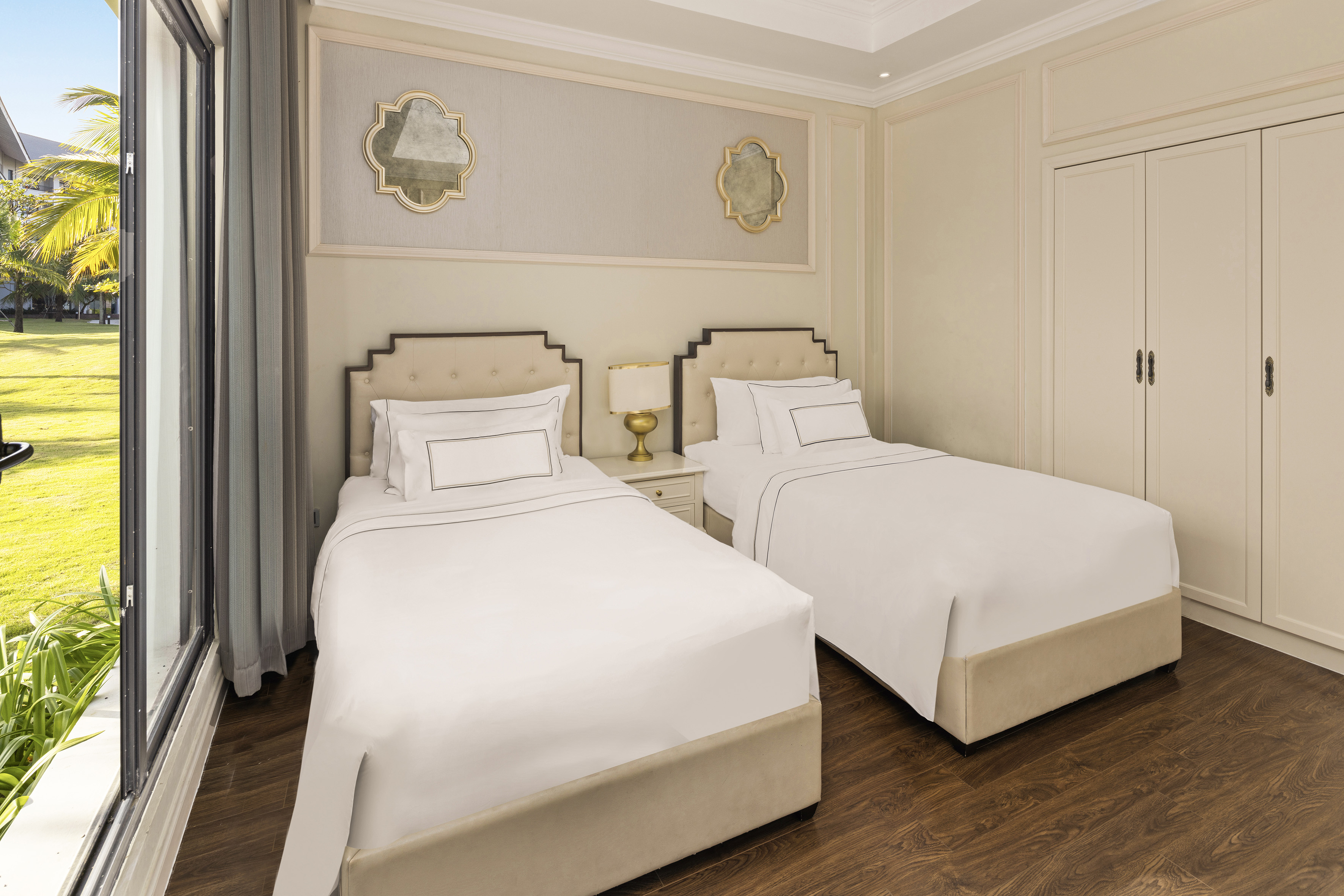 two beds in a room