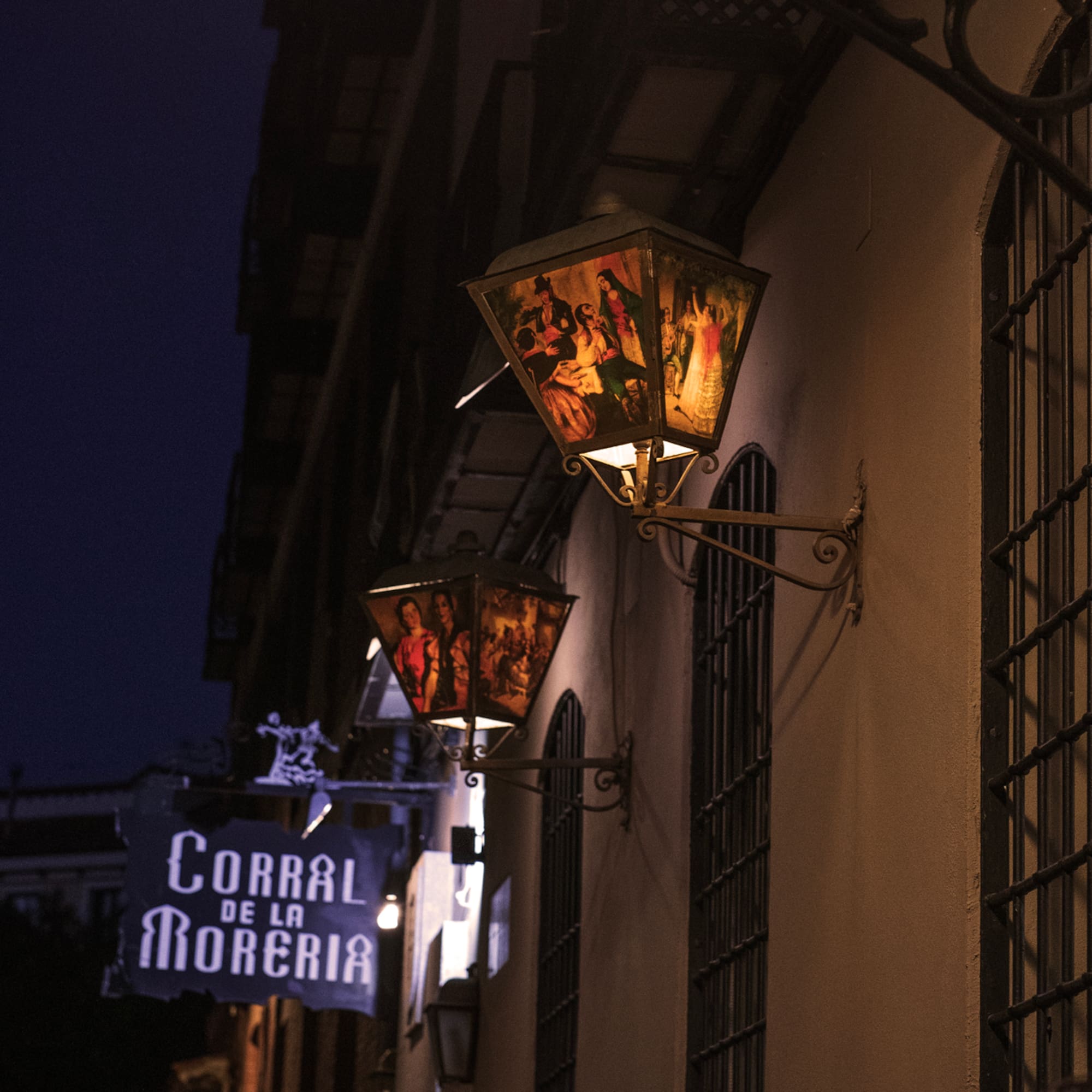 a street lamp on a building