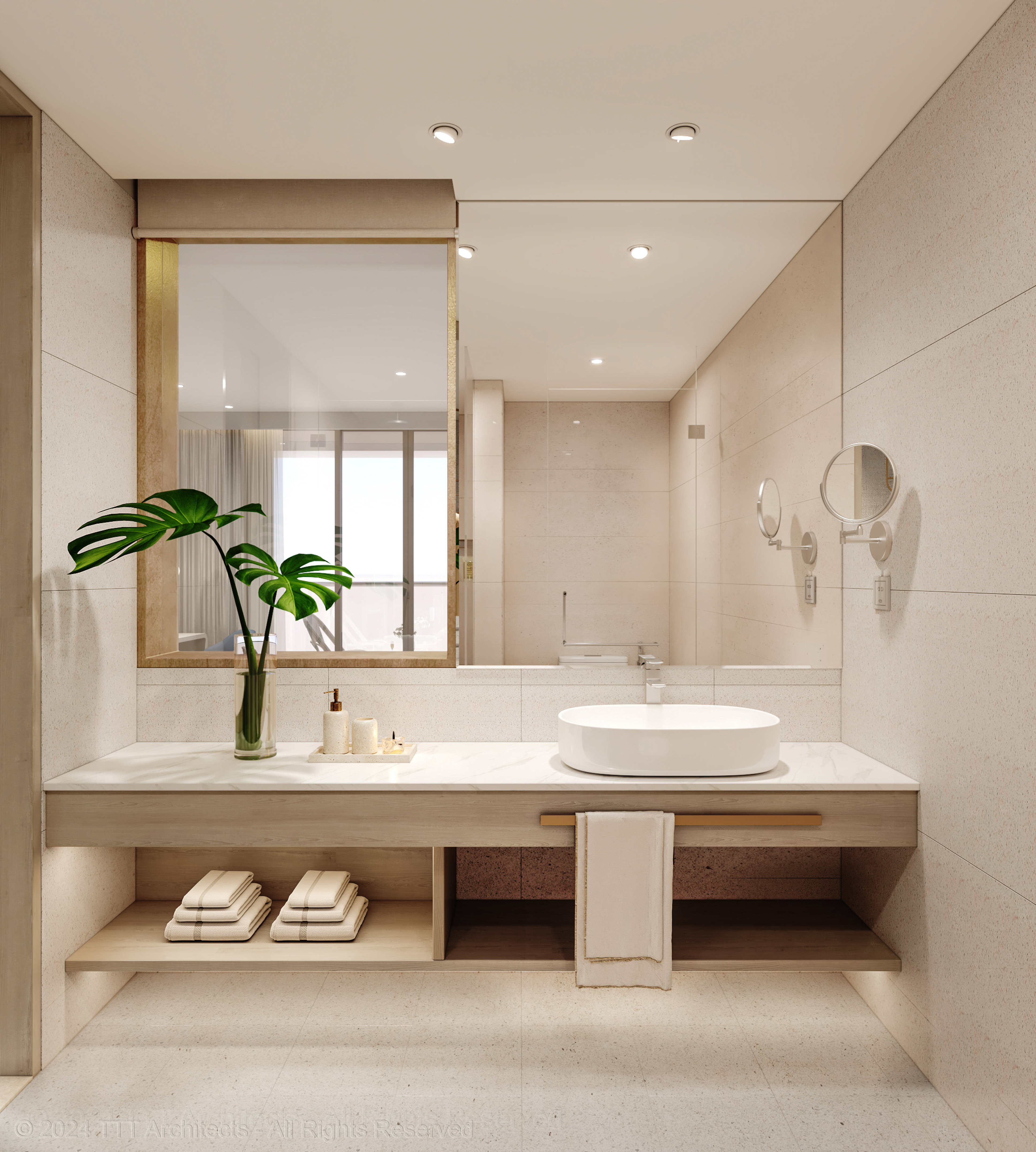 a bathroom with a sink and mirror