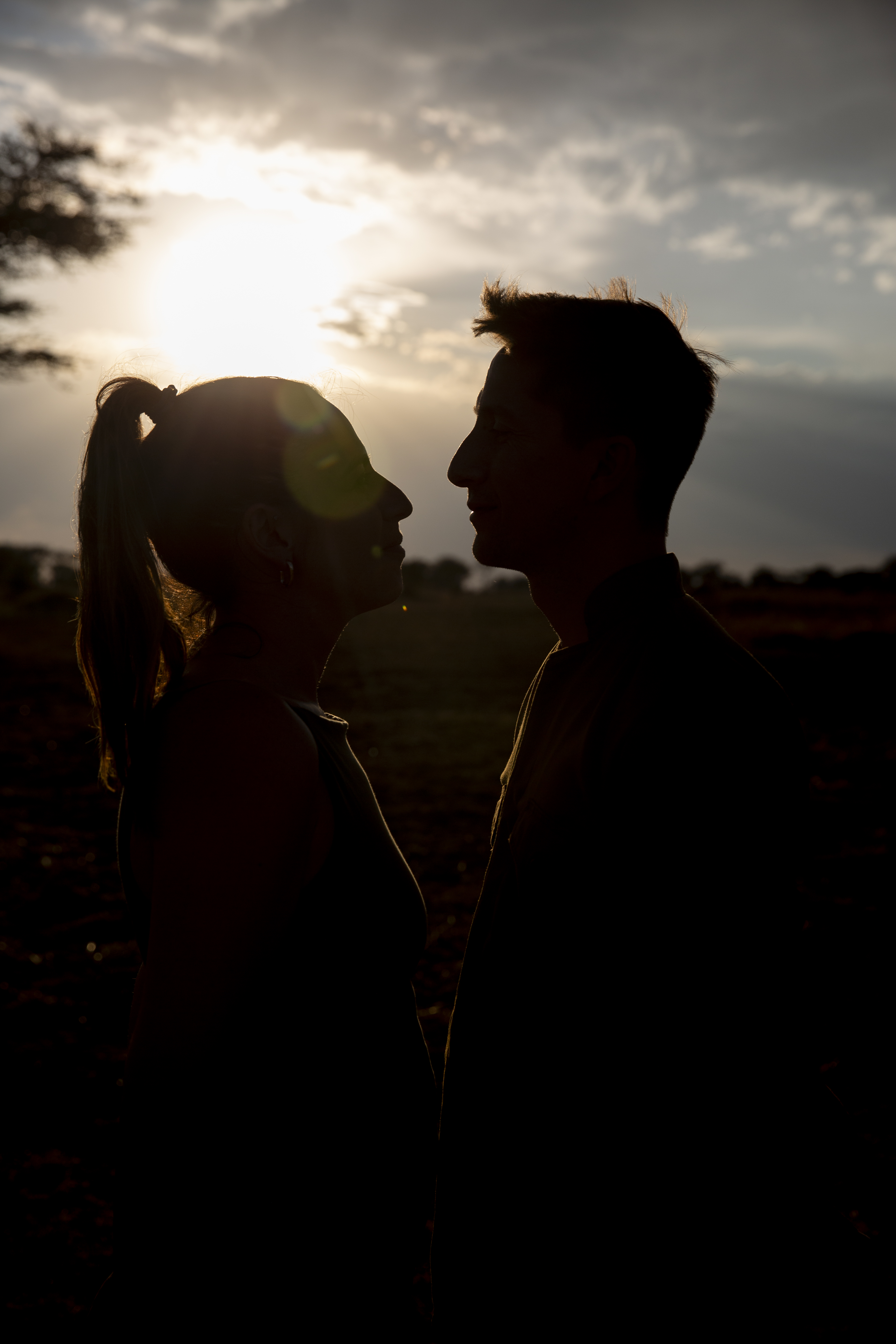 a silhouette of a man and woman