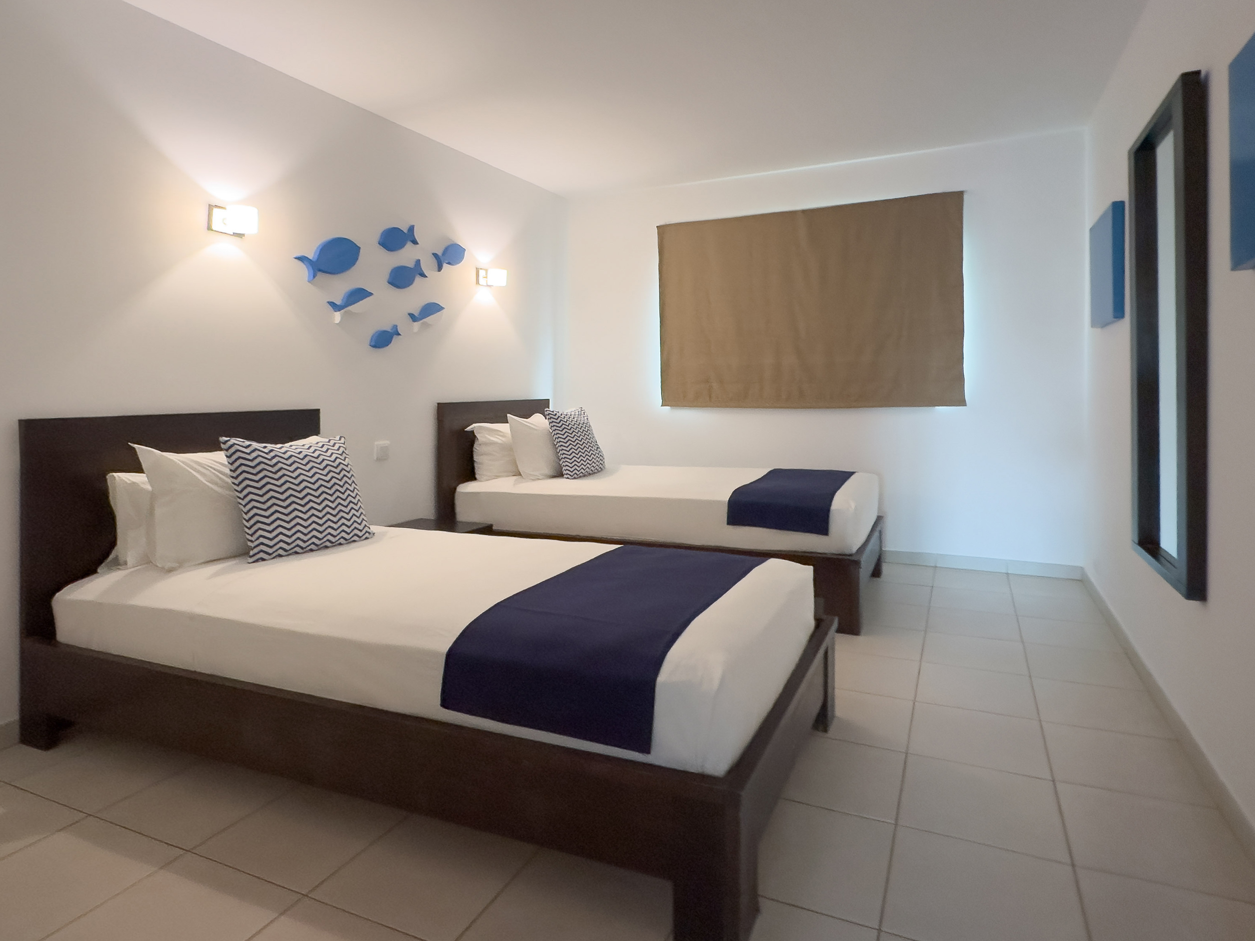 two beds in a room