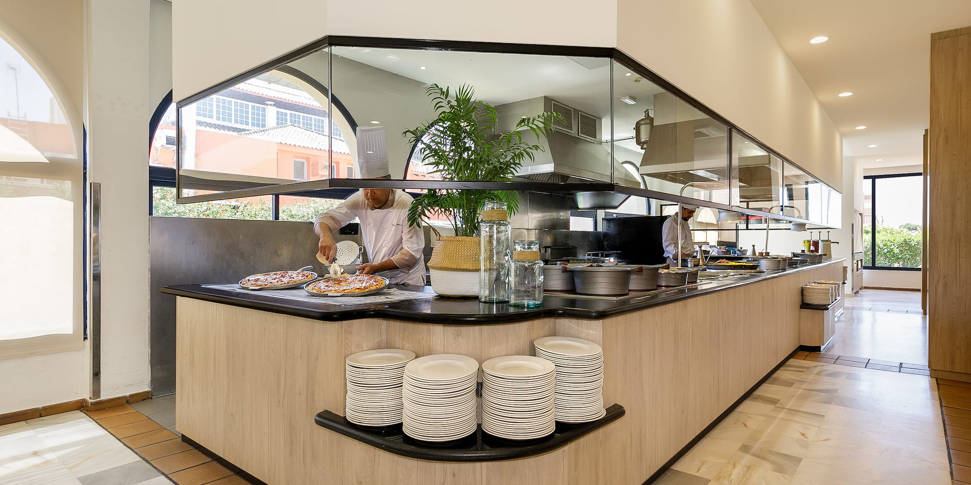 a chef cooking in a kitchen