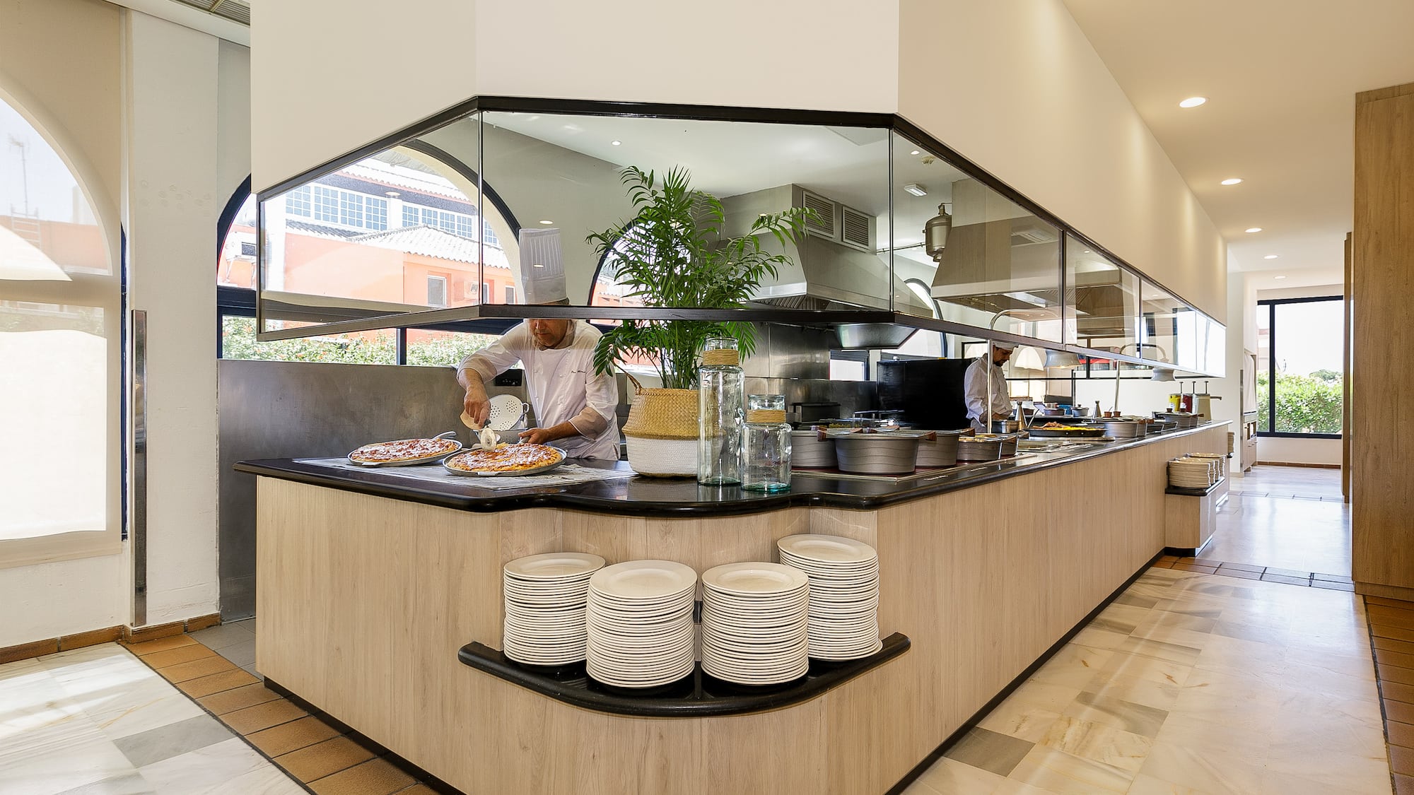 a chef cooking in a kitchen