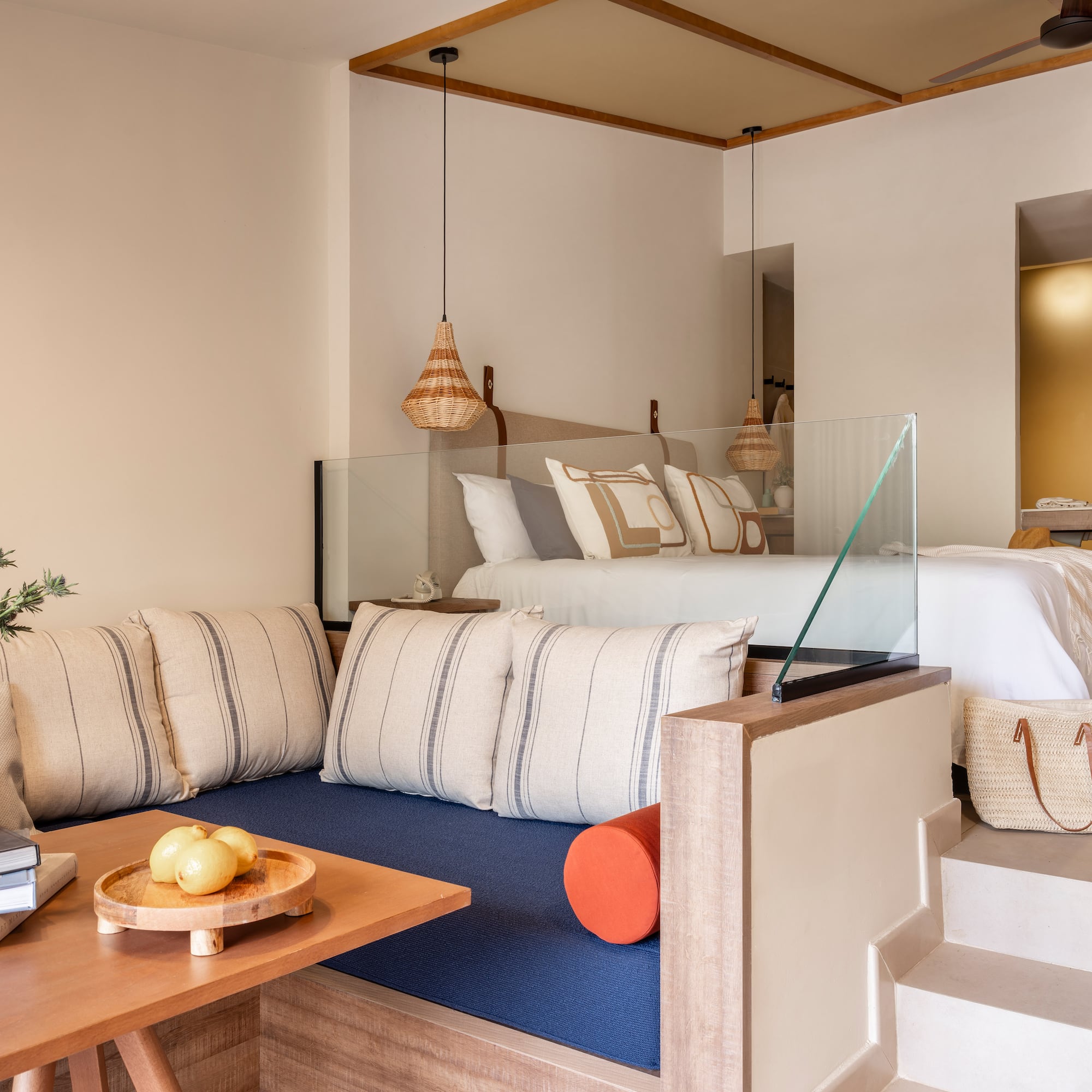 a room with a bed and a couch