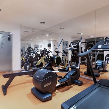 a room with exercise machines