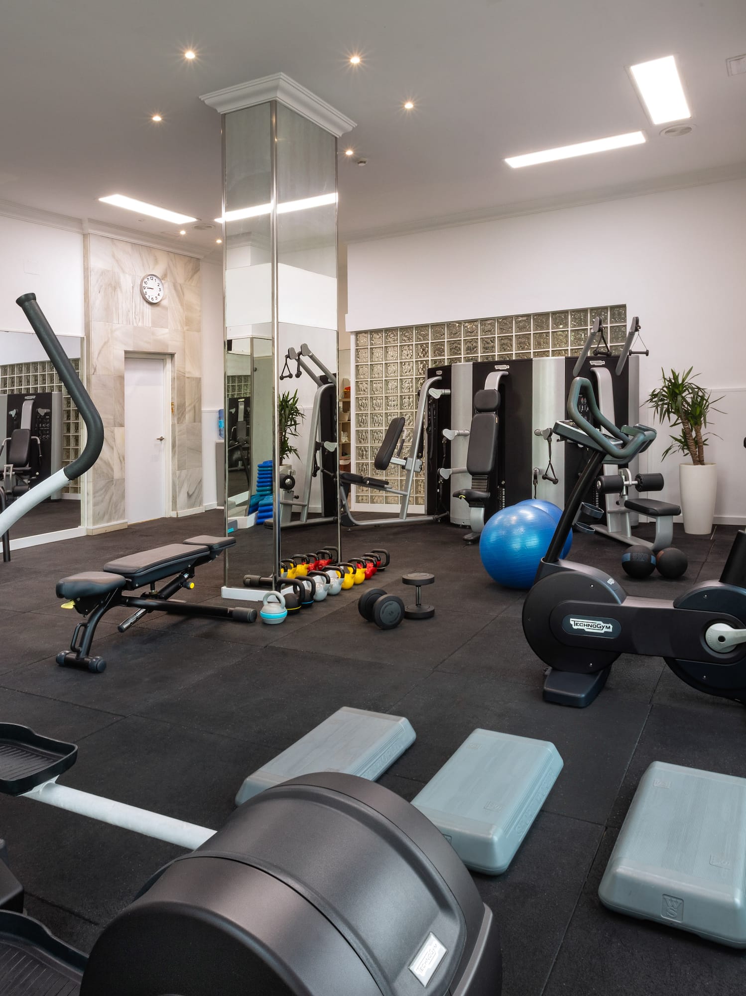 a room with exercise equipment