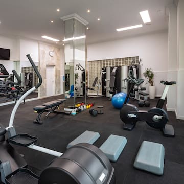 a room with exercise equipment