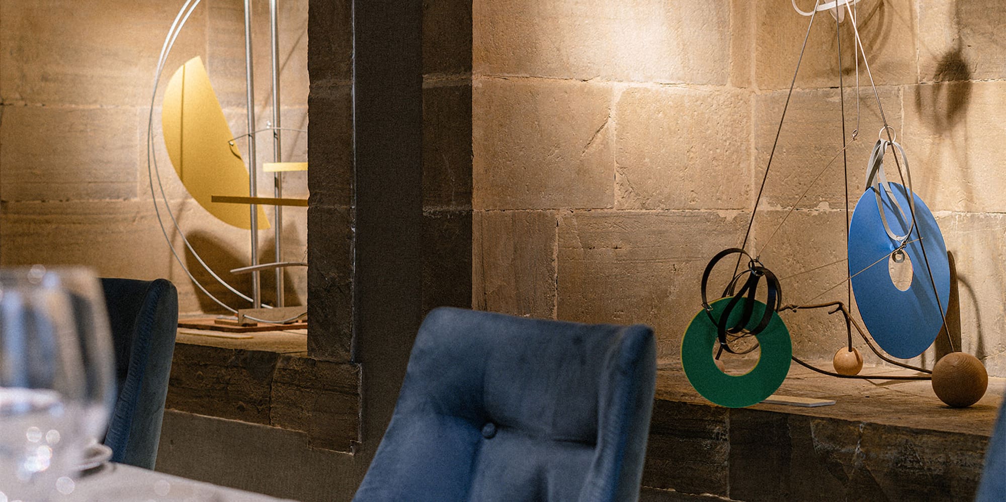 a table with plates and glasses on it