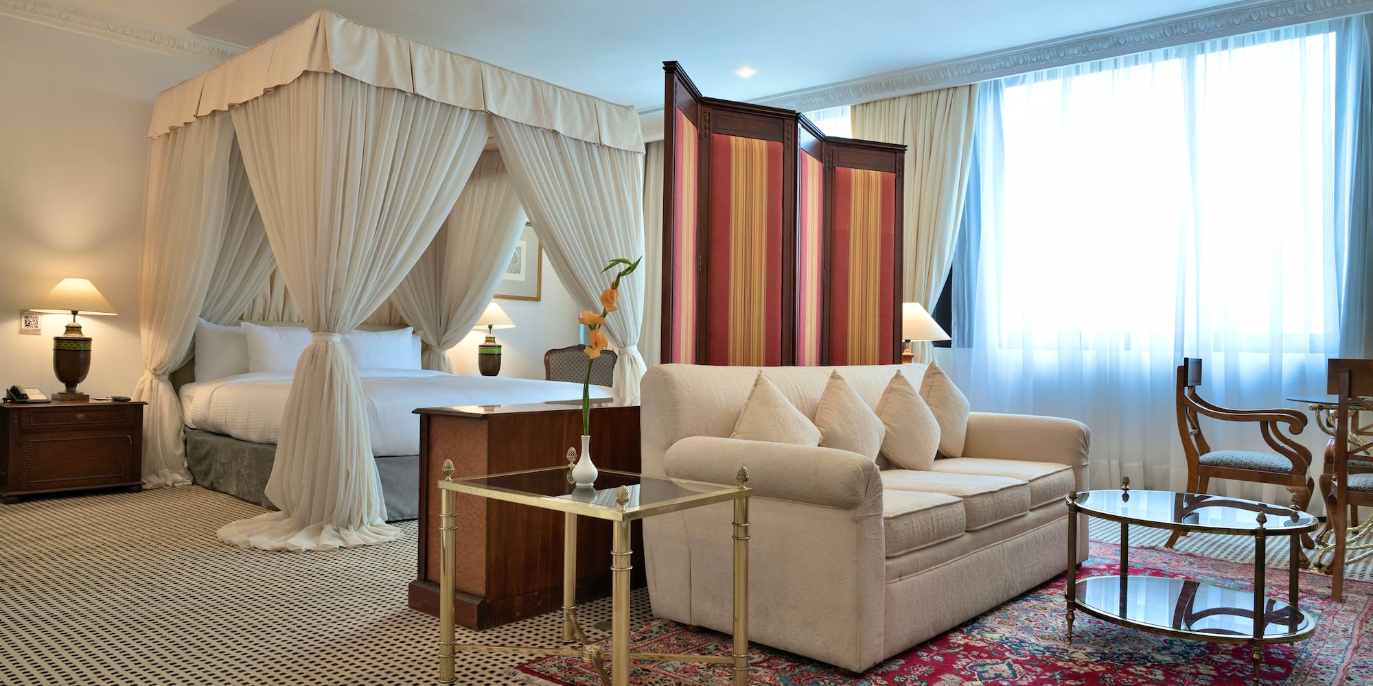 a room with a bed and a couch