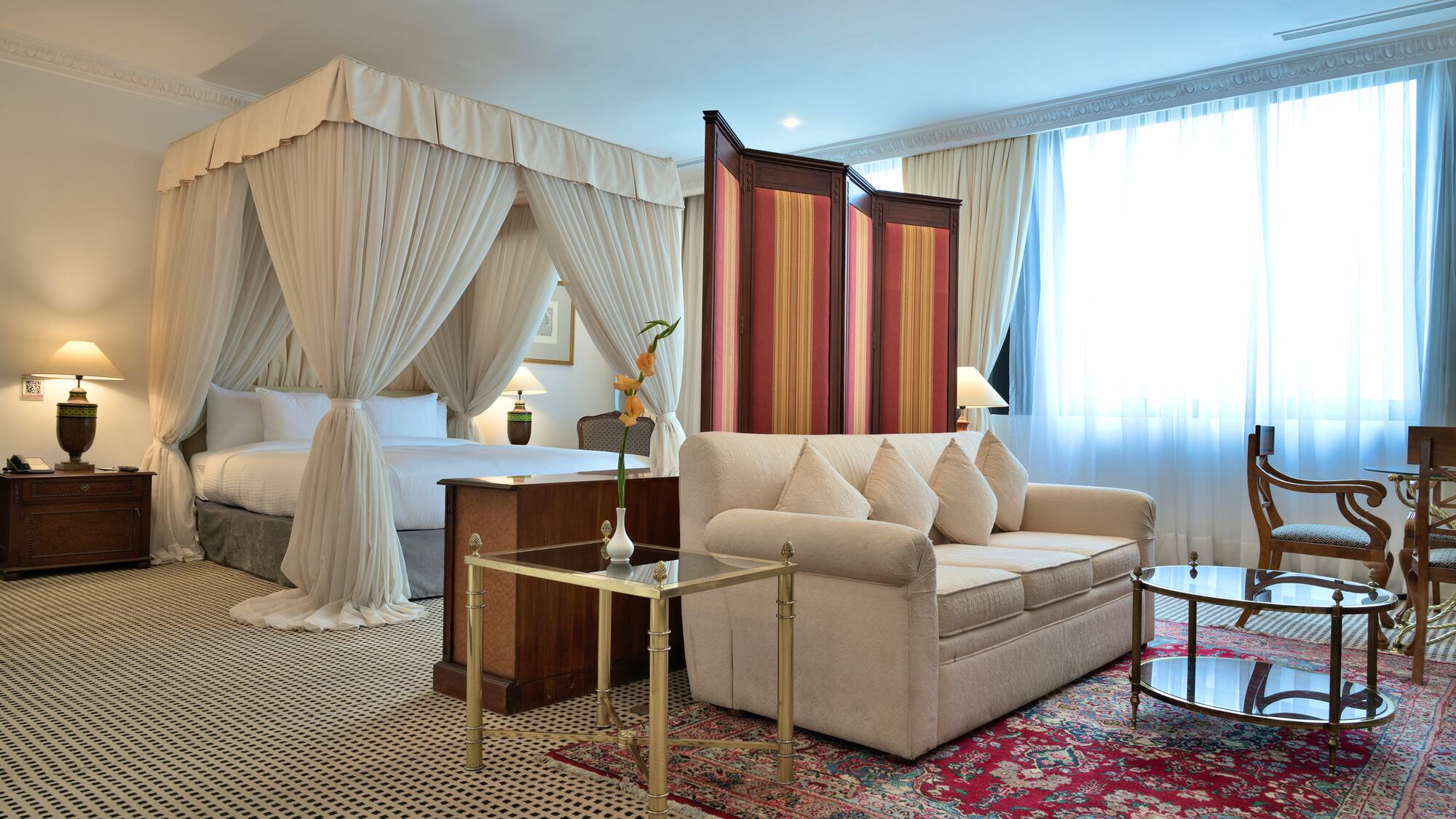 a room with a bed and a couch