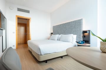 a bed in a room