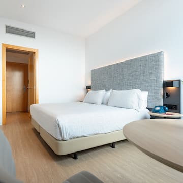 a bed in a room