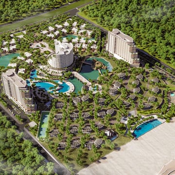 a aerial view of a resort
