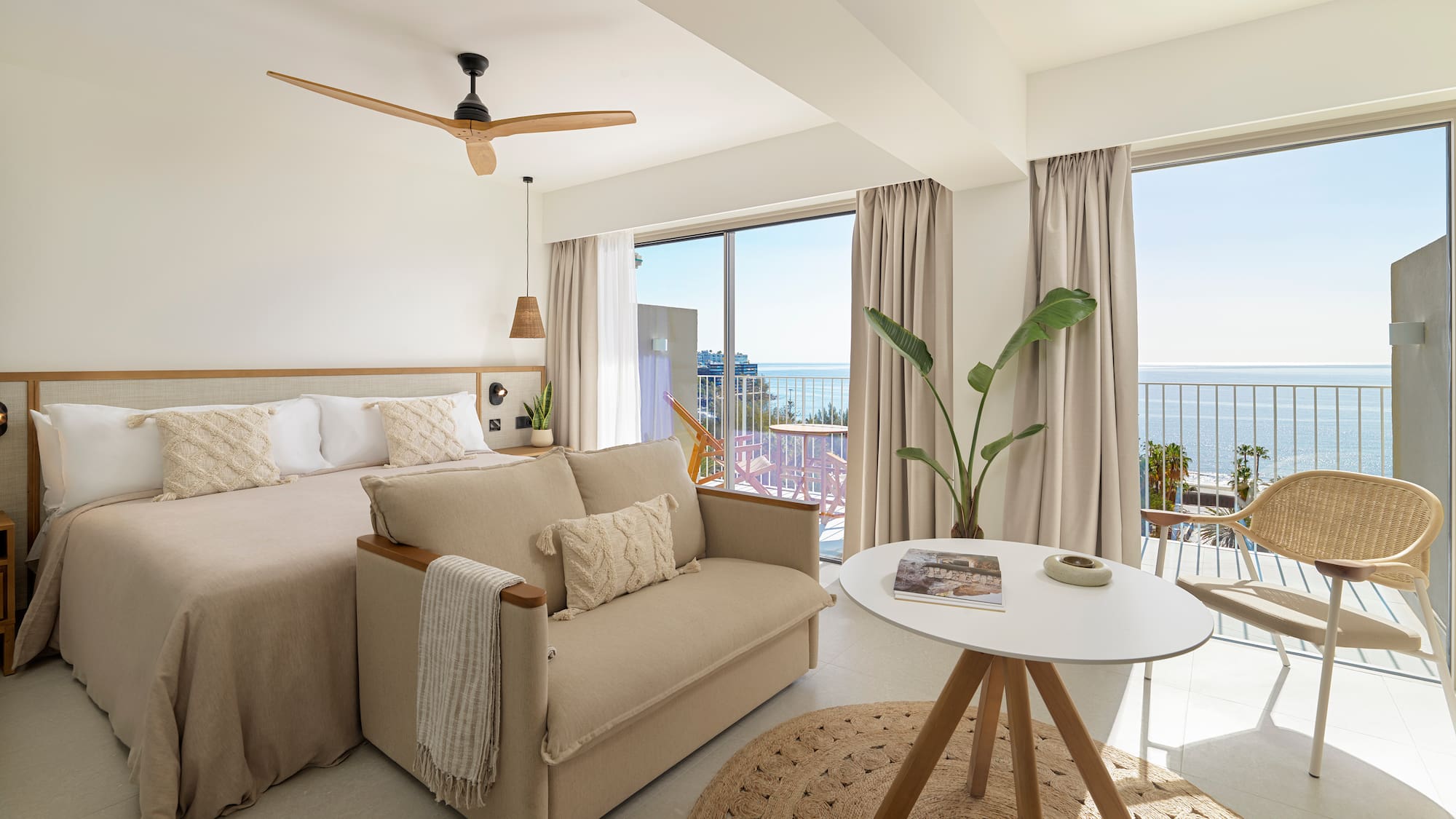 a room with a bed and a couch