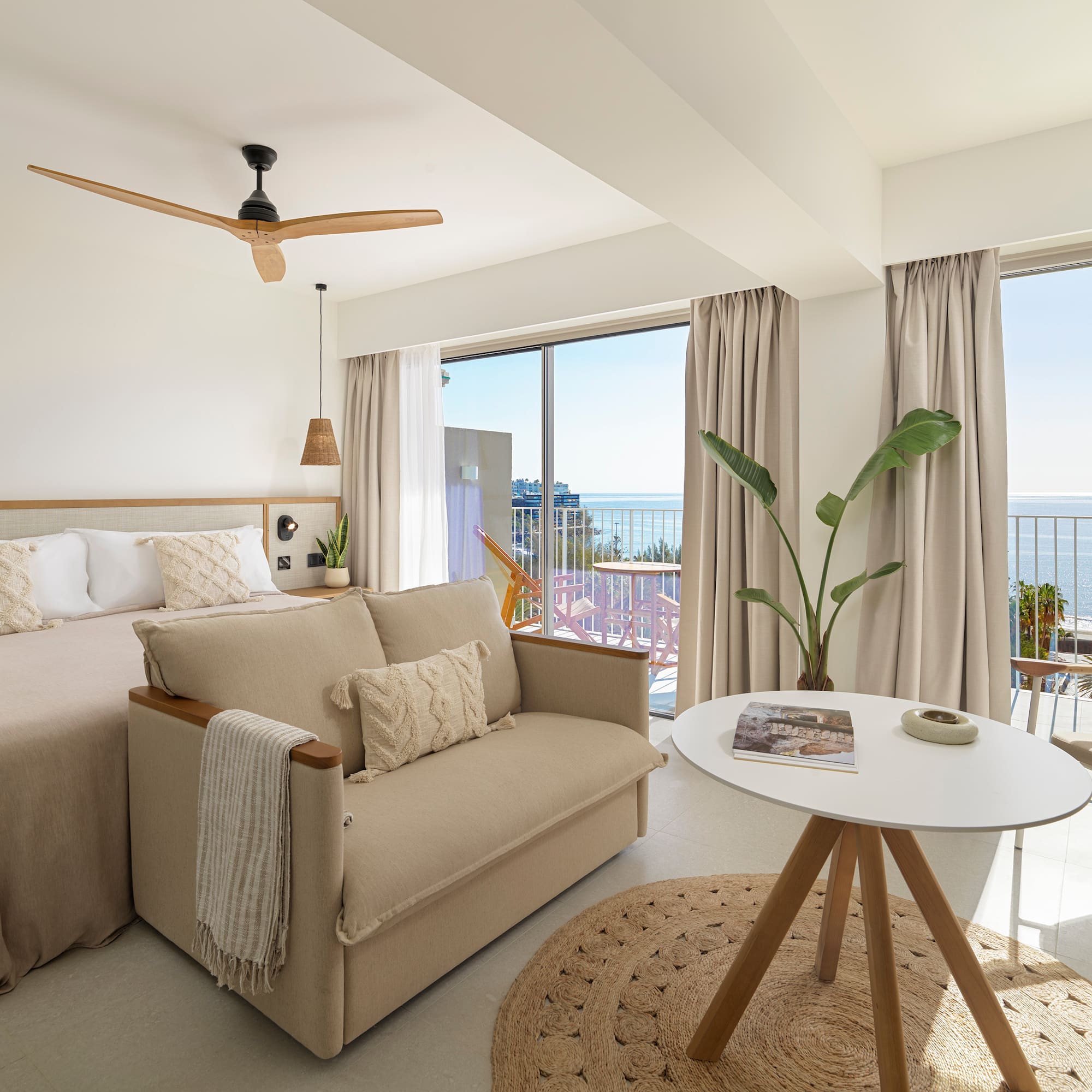 a room with a bed and a couch