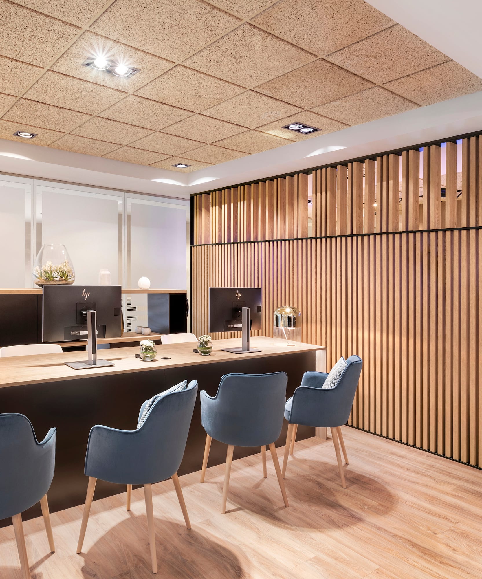 a room with a table and chairs