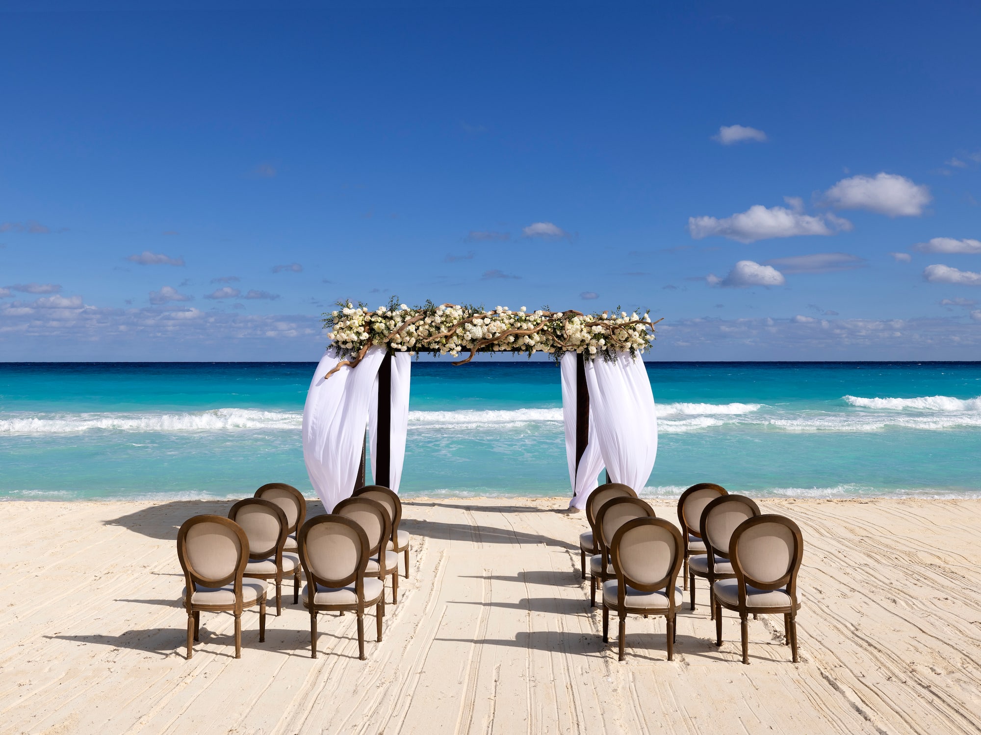 chairs and chairs on a beach