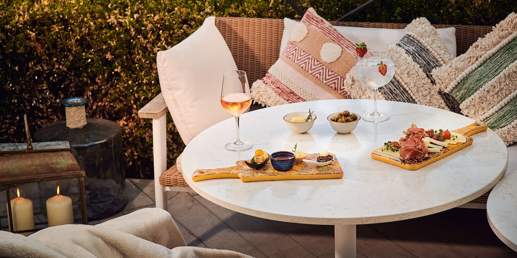 a table with food on it