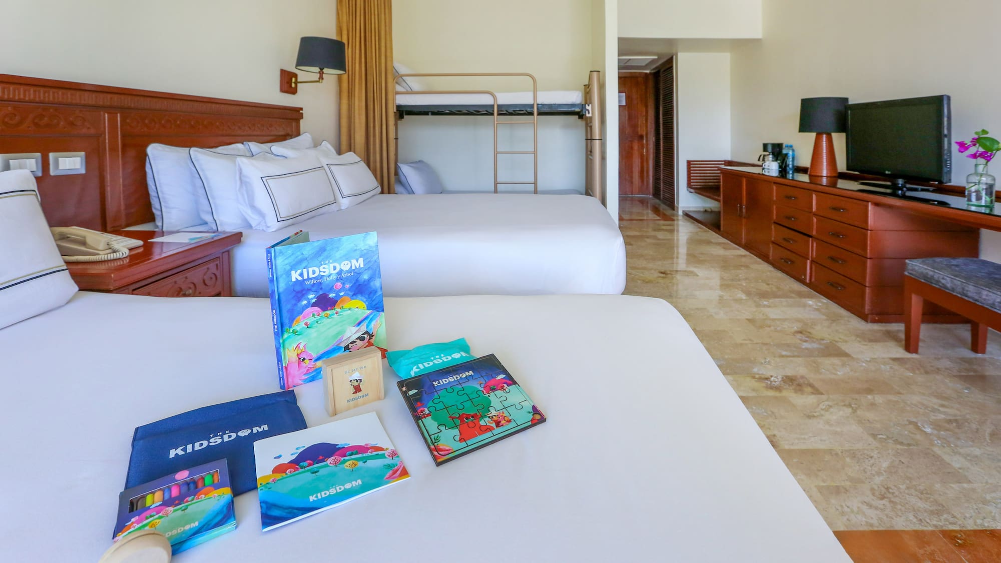 a bed with books on it