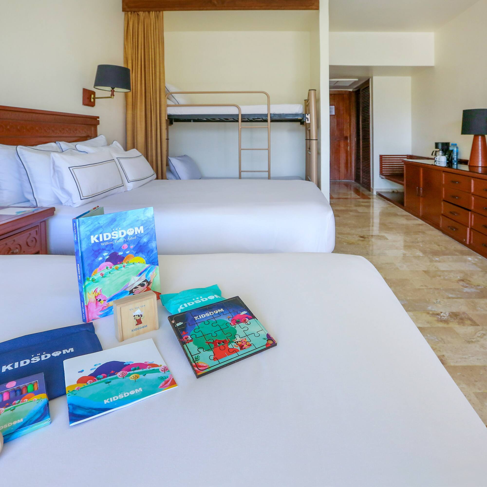 a bed with books on it