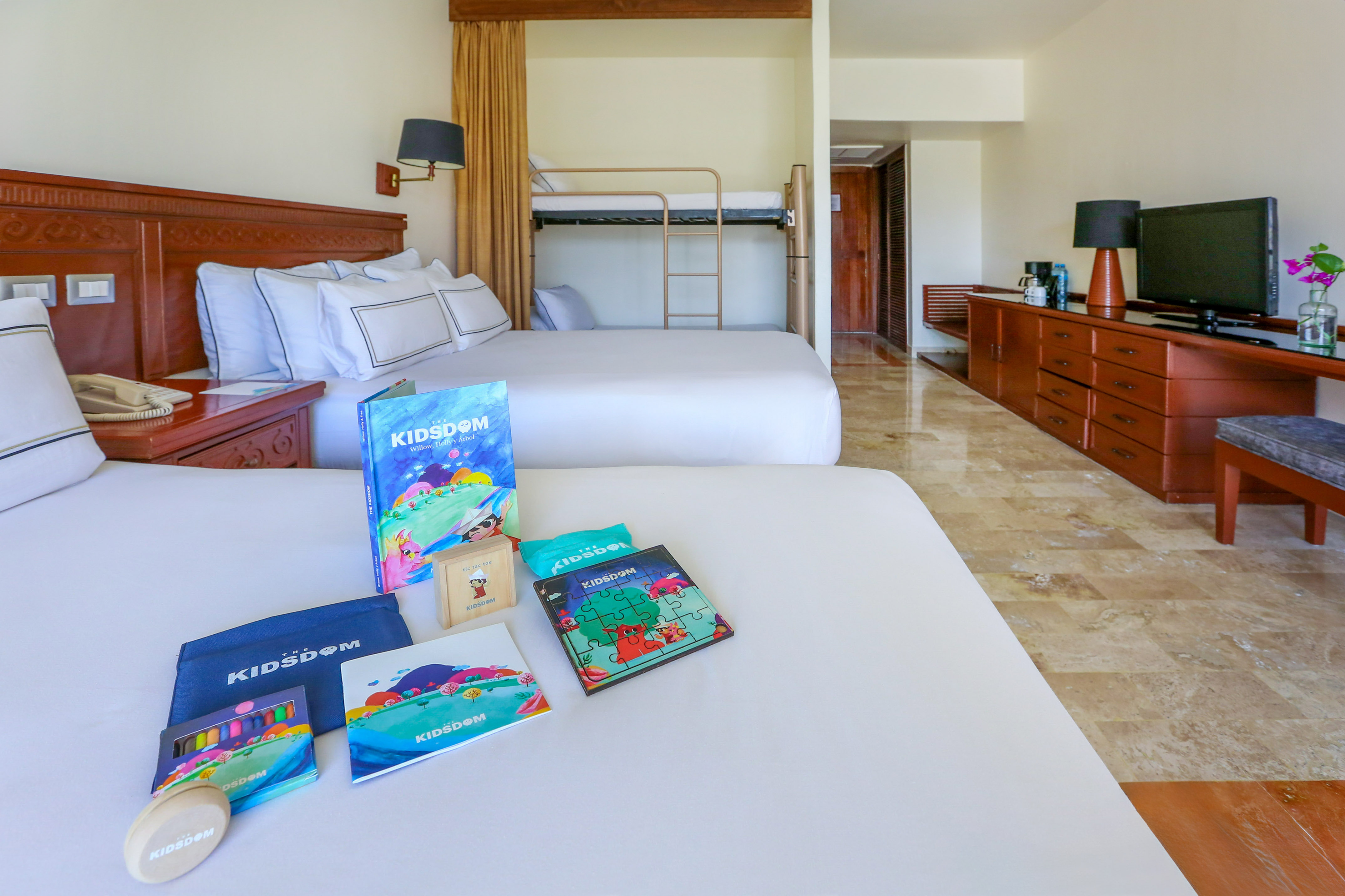 a bed with books on it