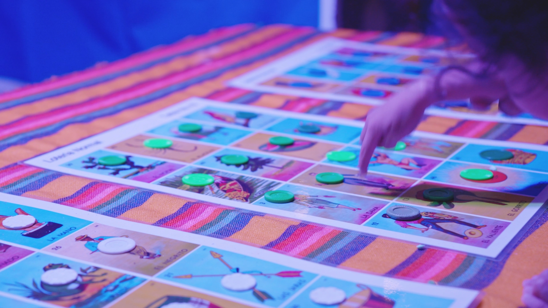 a person playing a board game