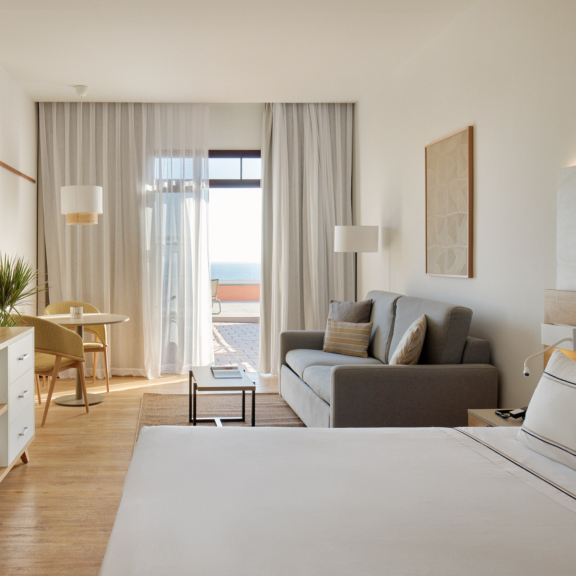 a room with a bed and a couch