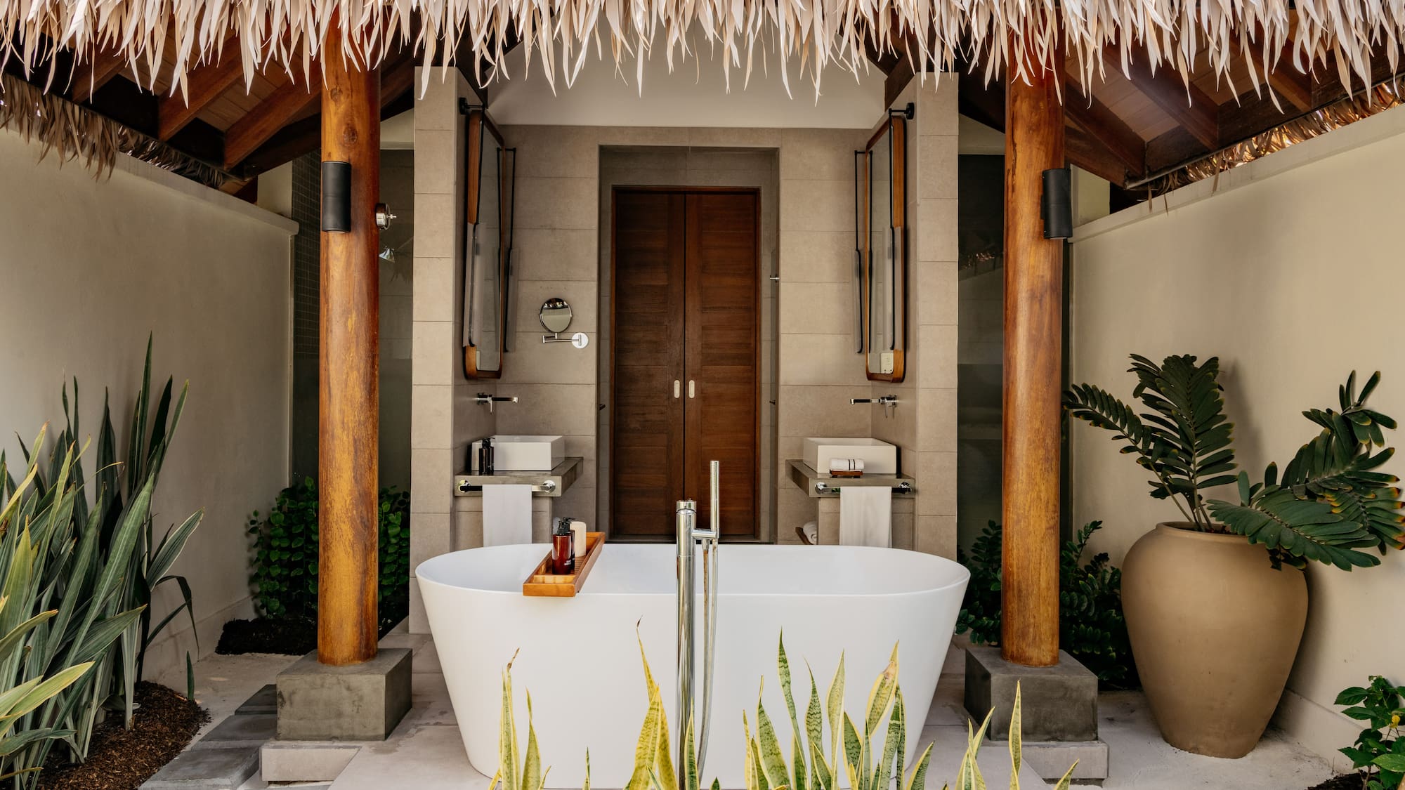 a bathtub in a bathroom