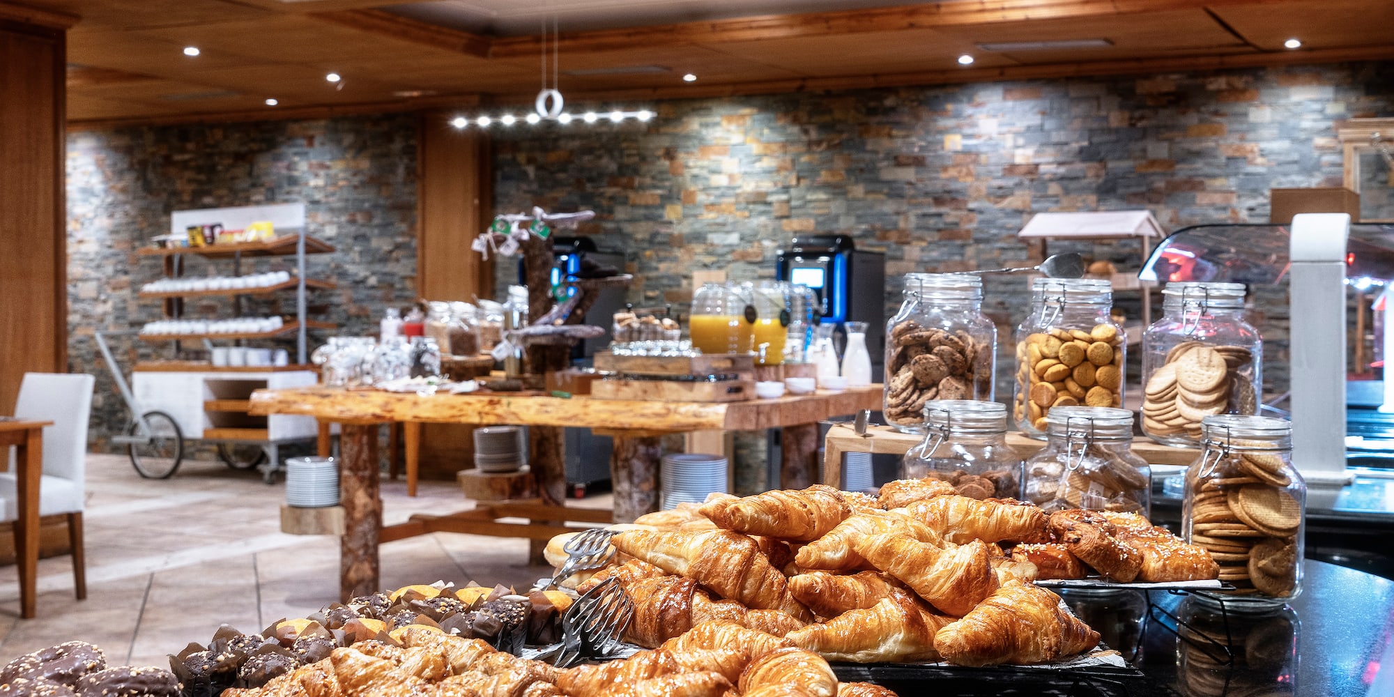 a bakery with many different types of pastries