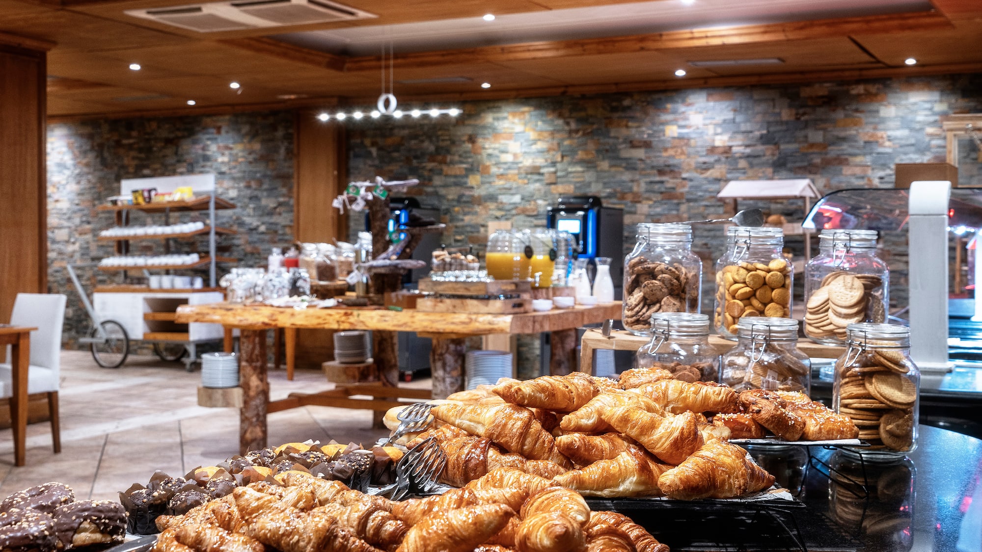 a bakery with many different types of pastries