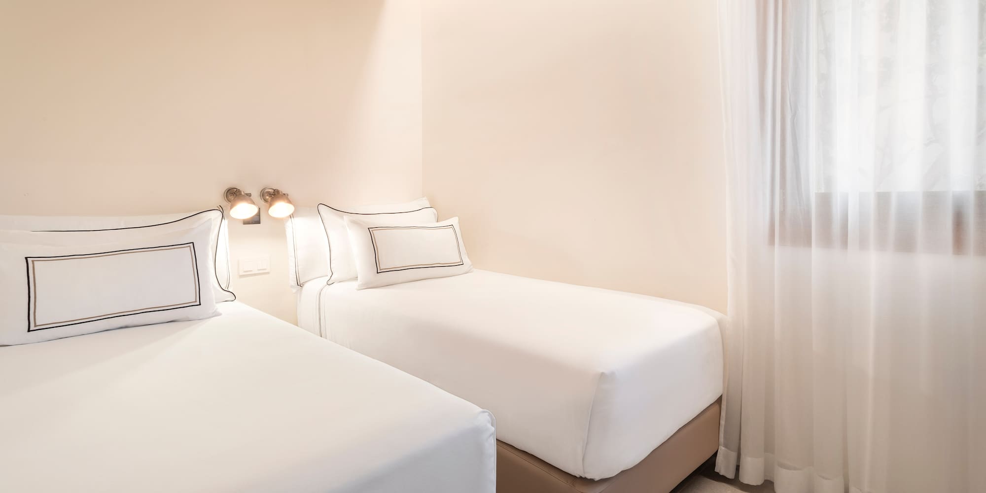 a room with two beds