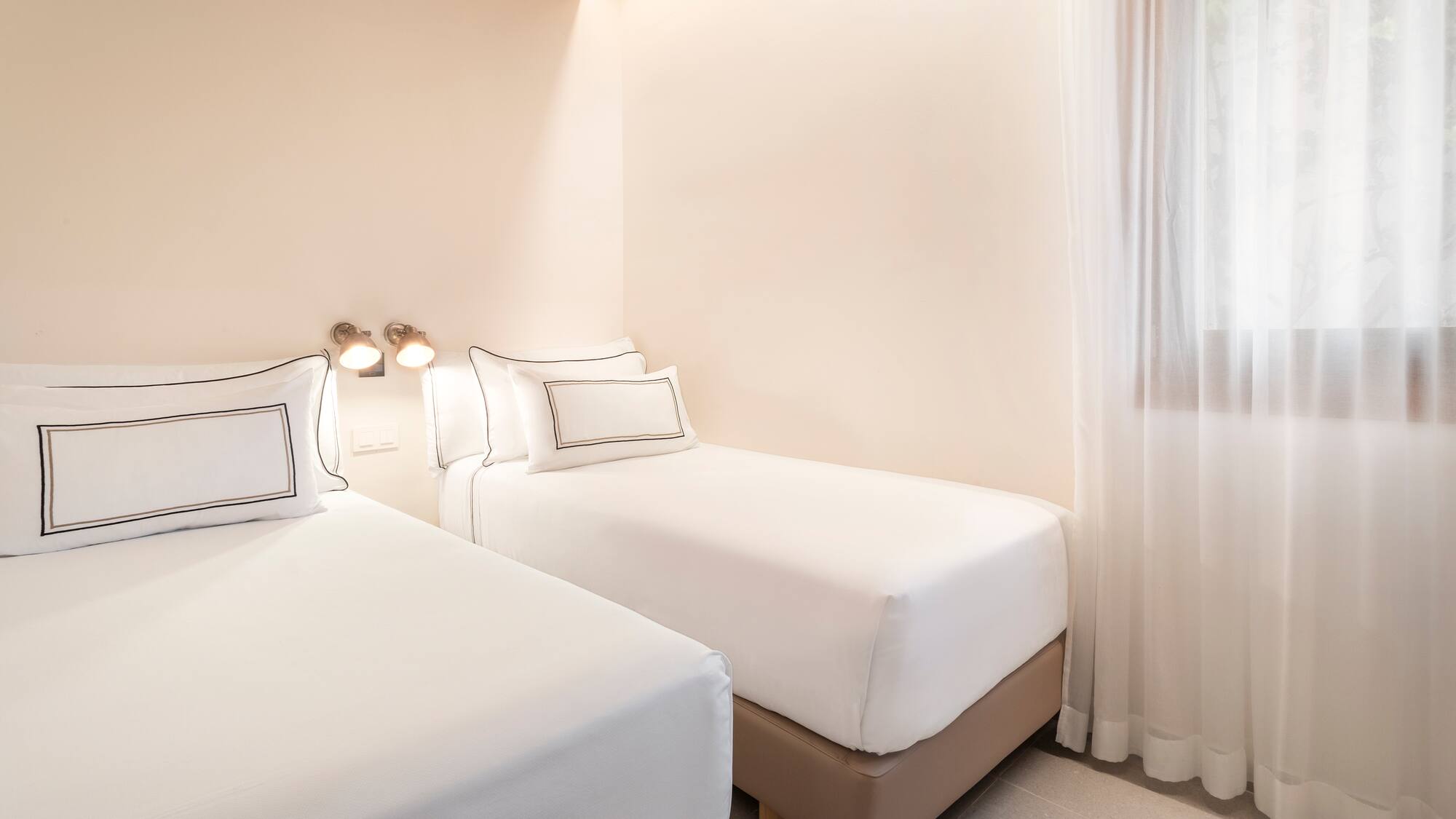 a room with two beds