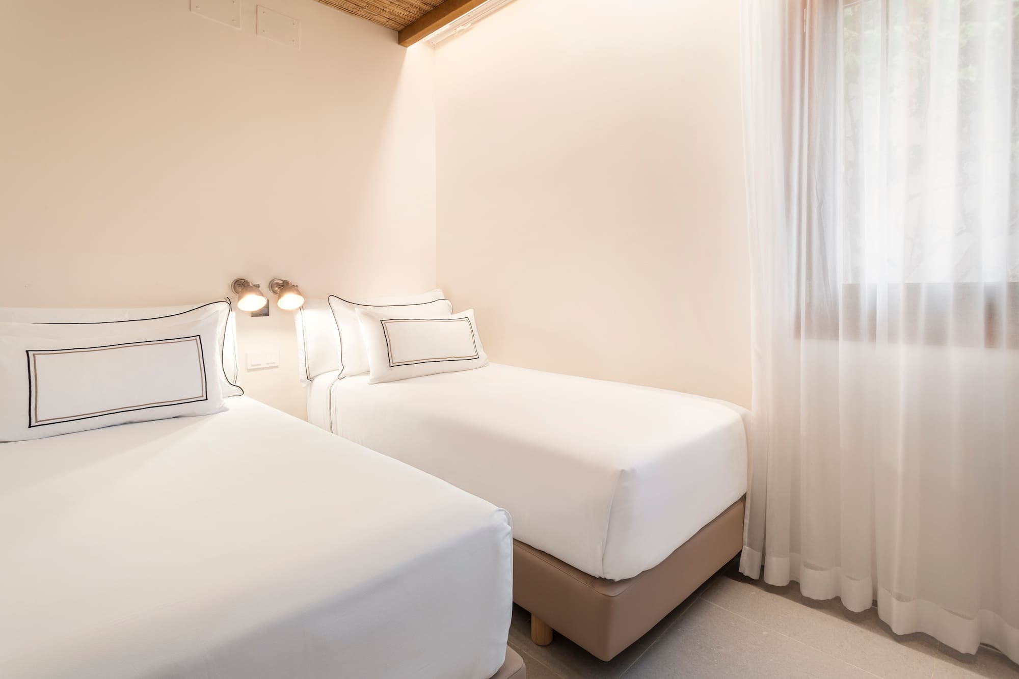 a room with two beds