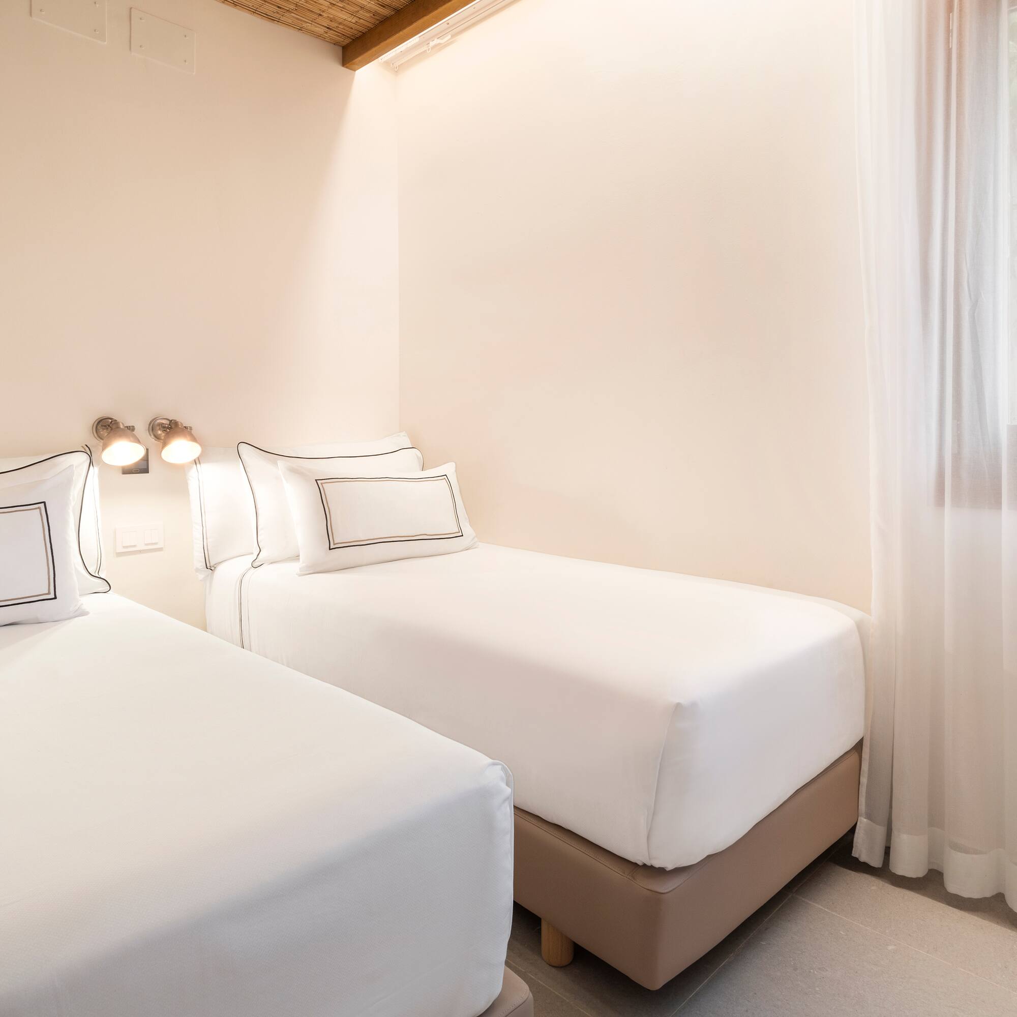 a room with two beds