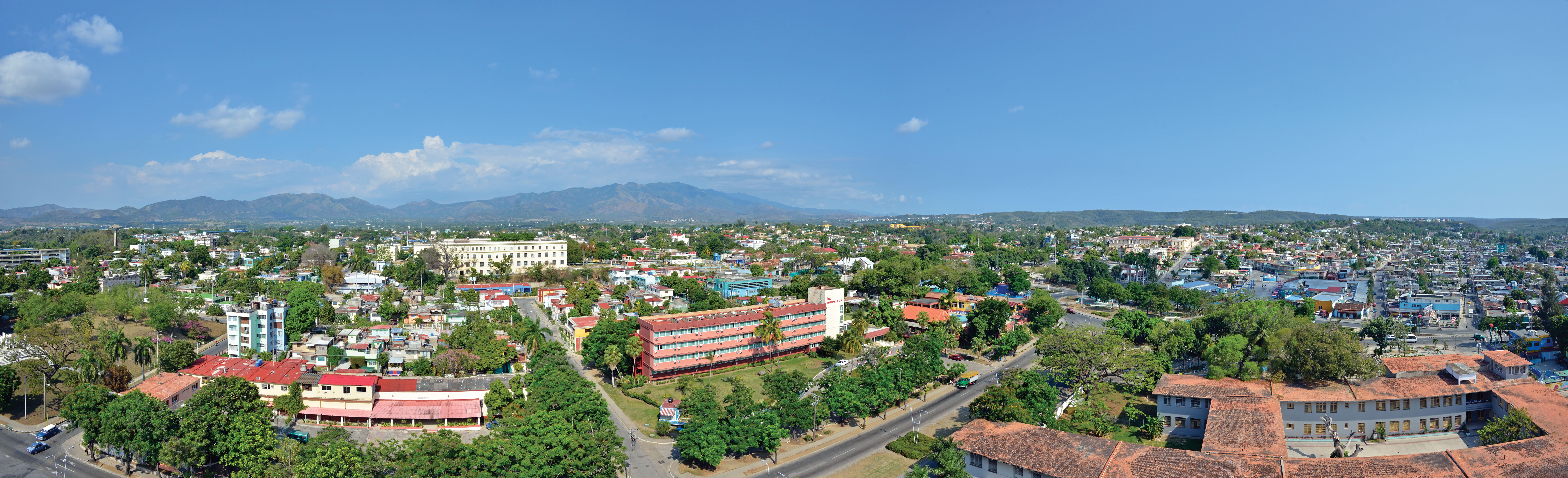 a high angle view of a city