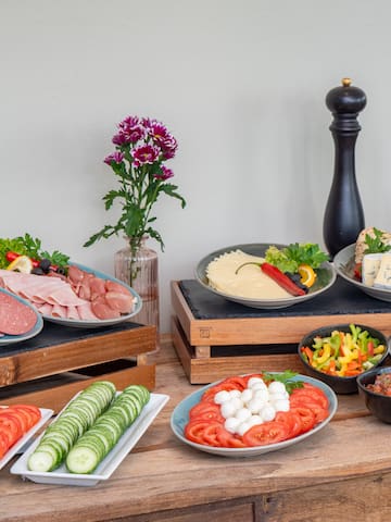 a table full of food