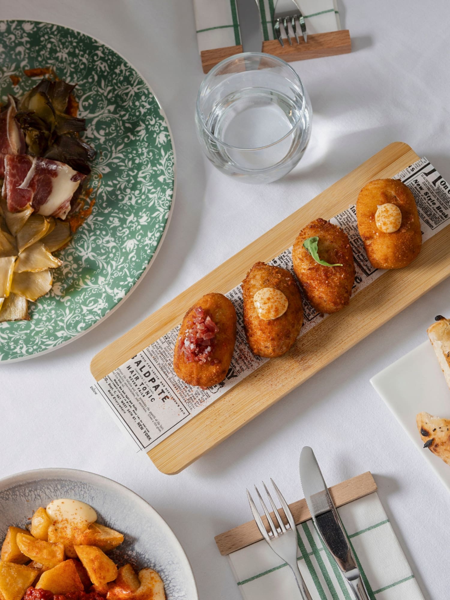 food on a wooden board