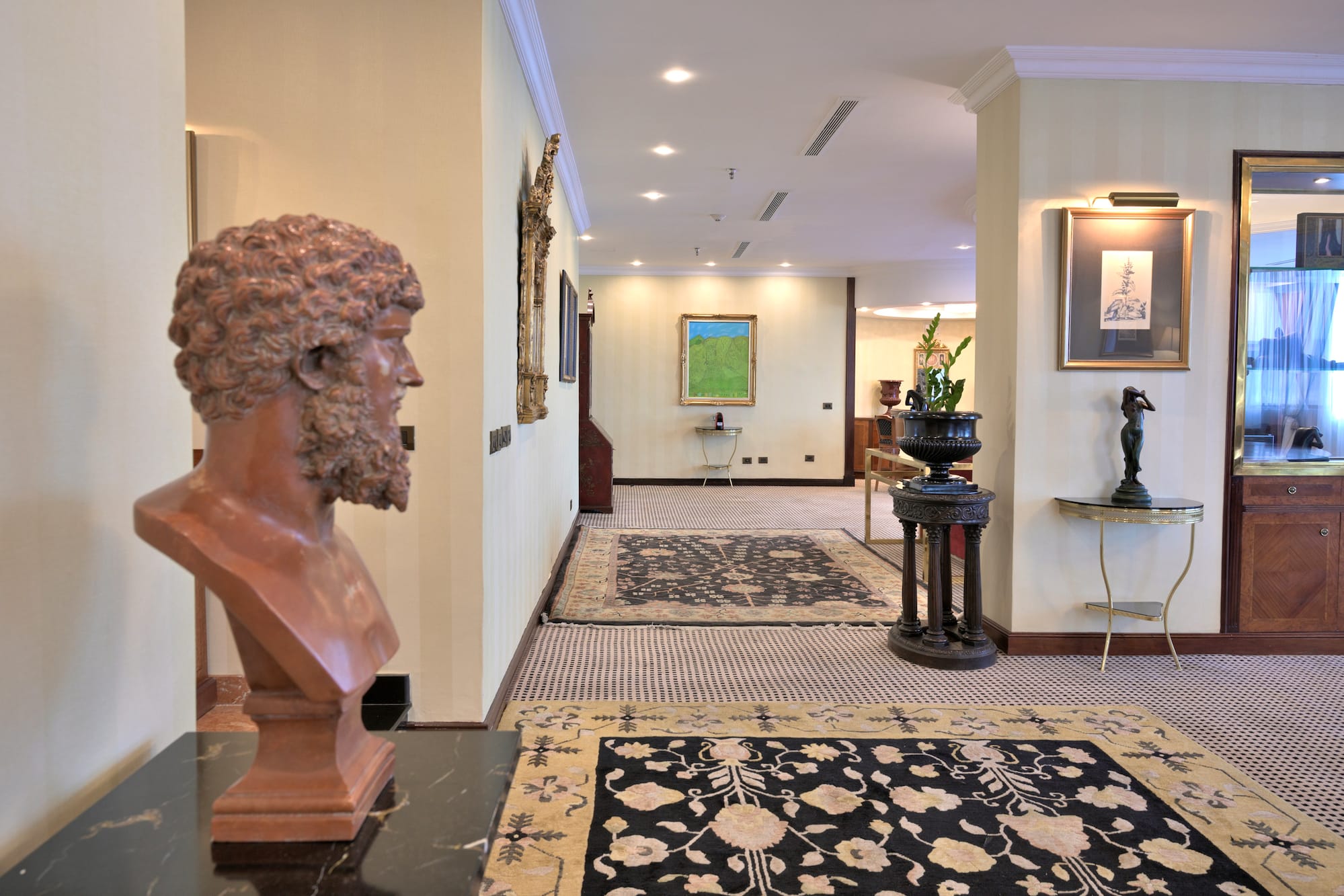 a statue of a man in a room