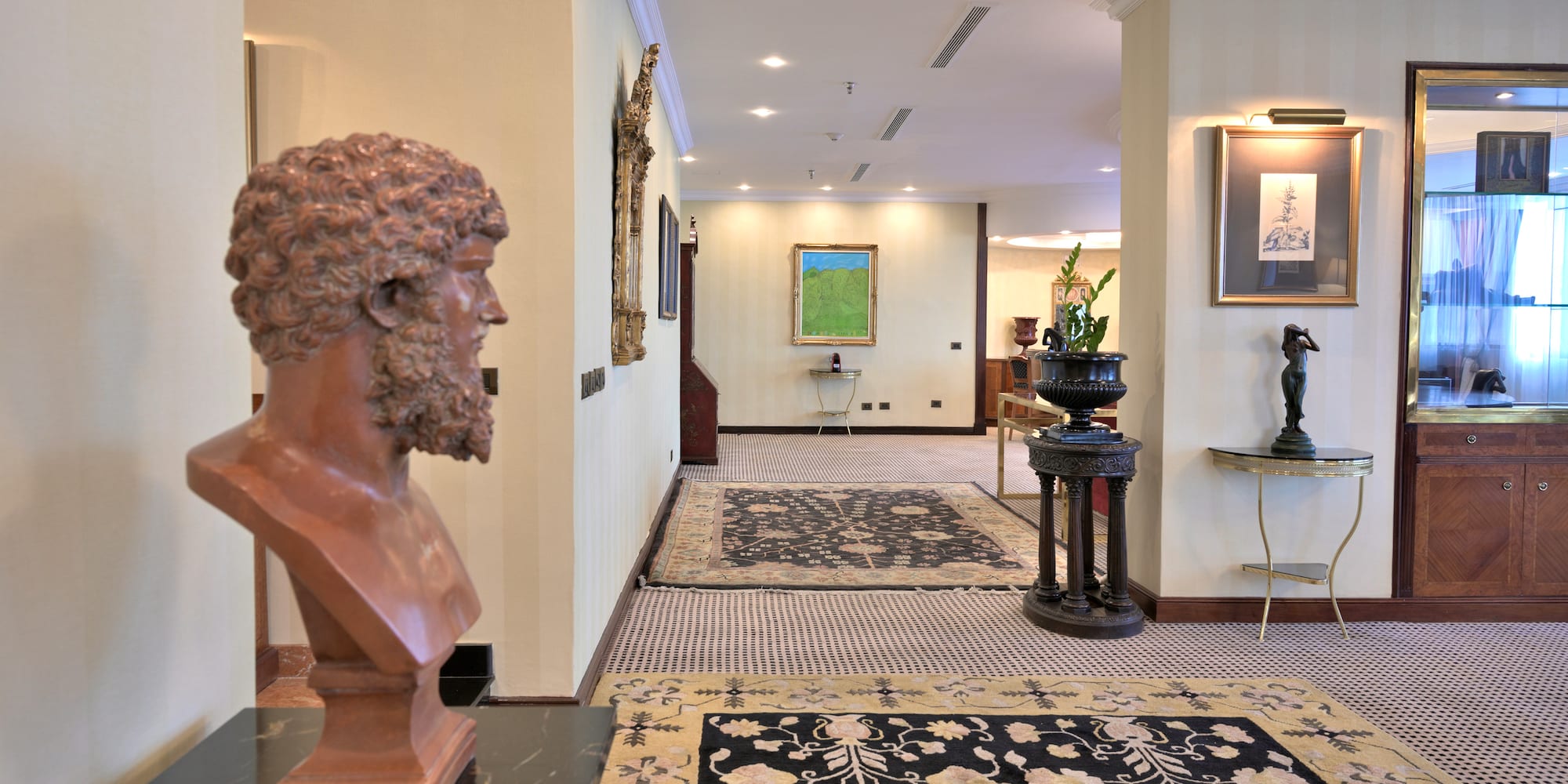 a statue of a man in a room