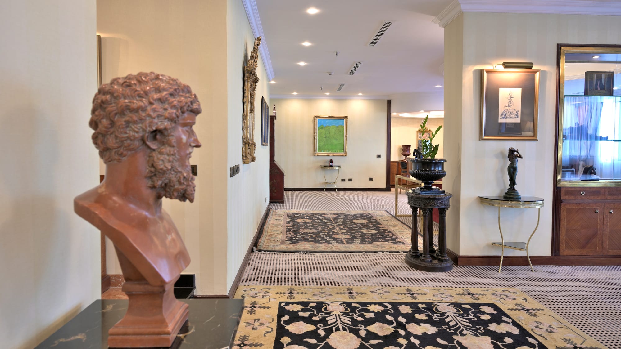 a statue of a man in a room