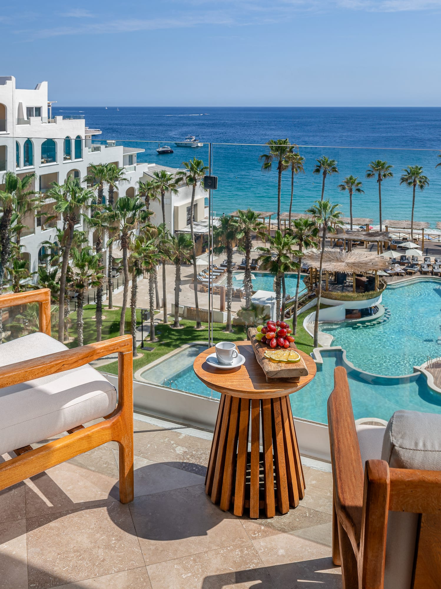 a view of a resort from a balcony