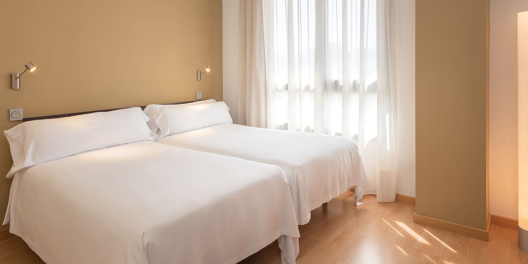 a room with two beds