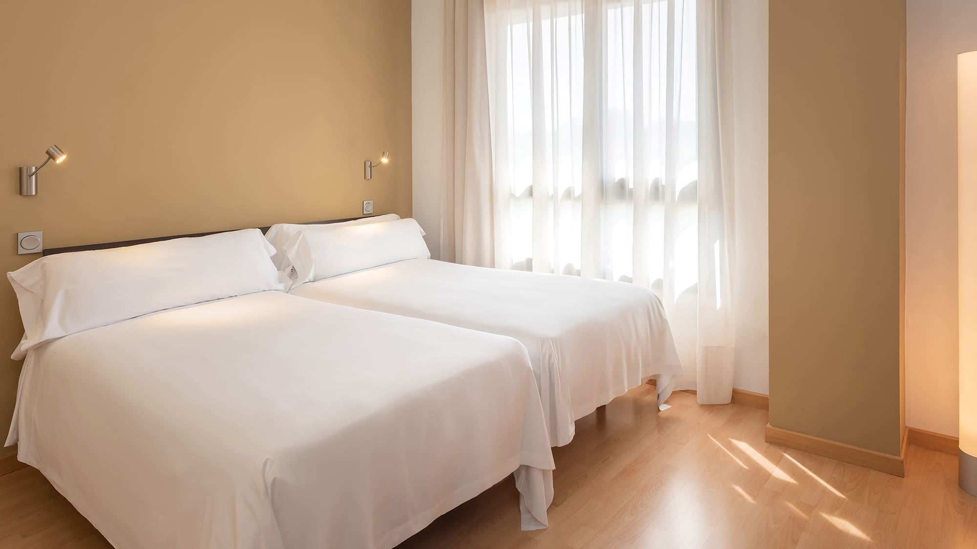 a room with two beds